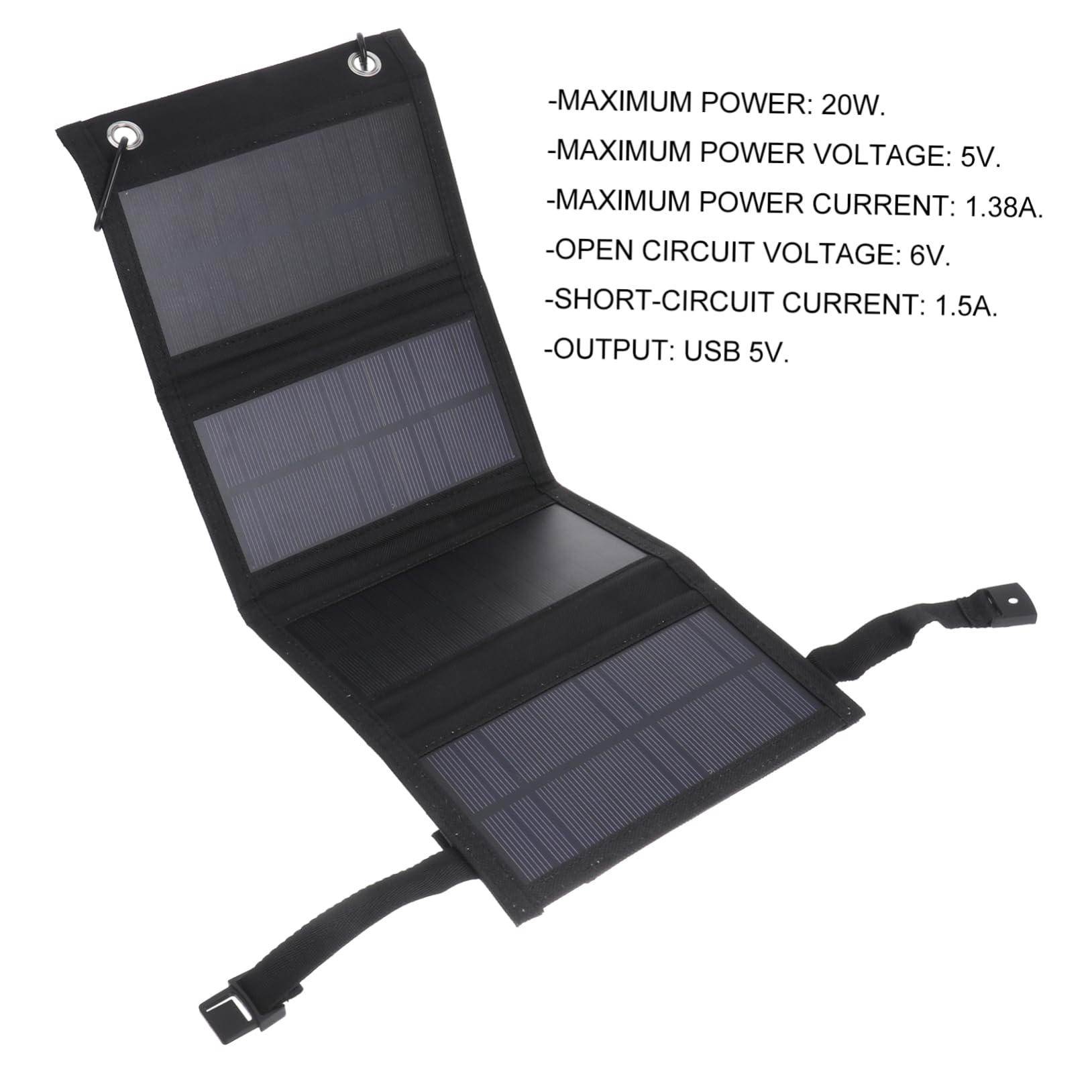 UKCOCO Paneles Solares Plegables Cargador Solar Portátil Salida USB para Camping y Viajes Dispositivo de Carga Solar para Exteriores Equipo de Carga