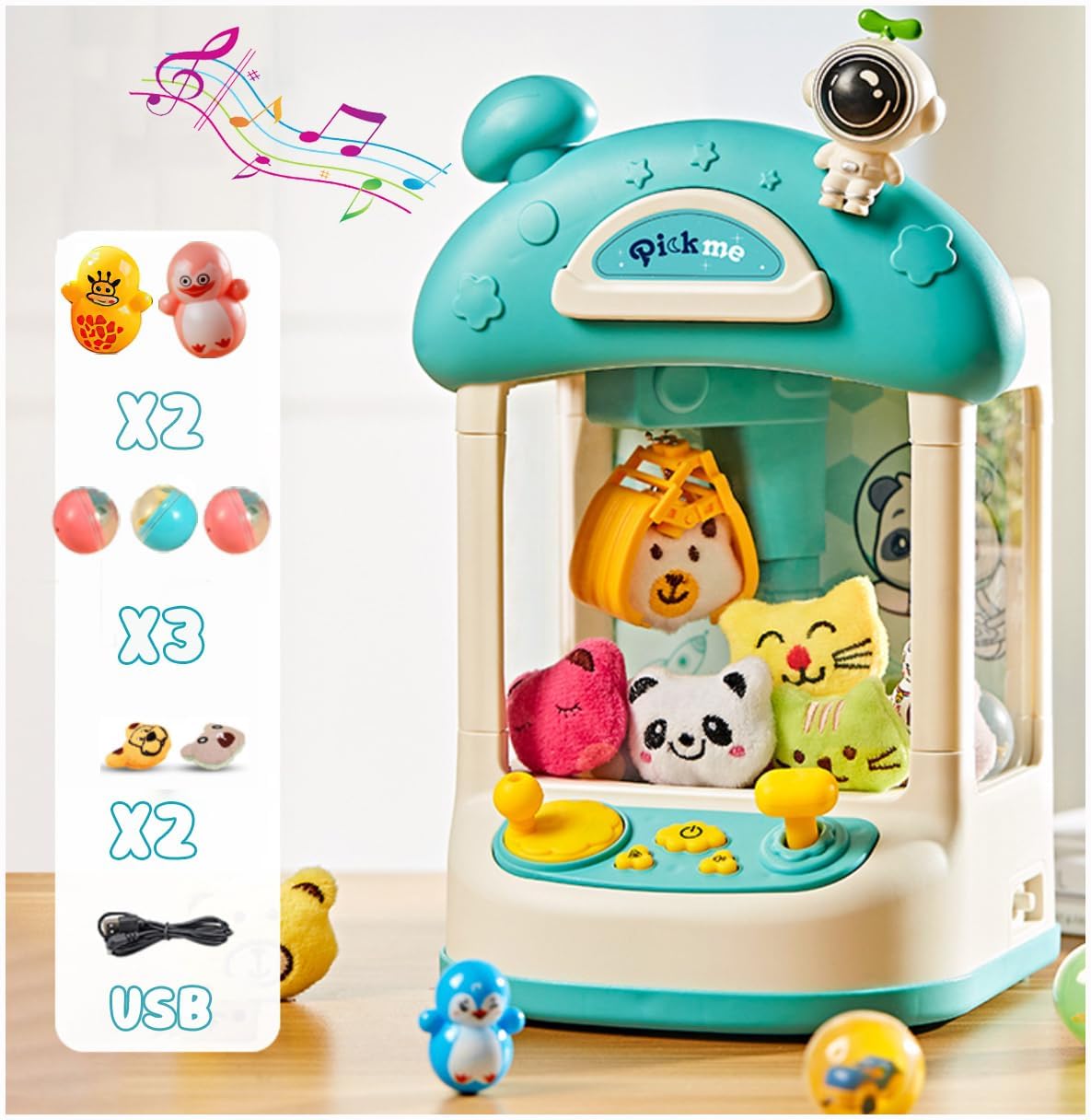 Amazon.com: Claw Machine with Lights for Adult, Mini Claw Machine ...