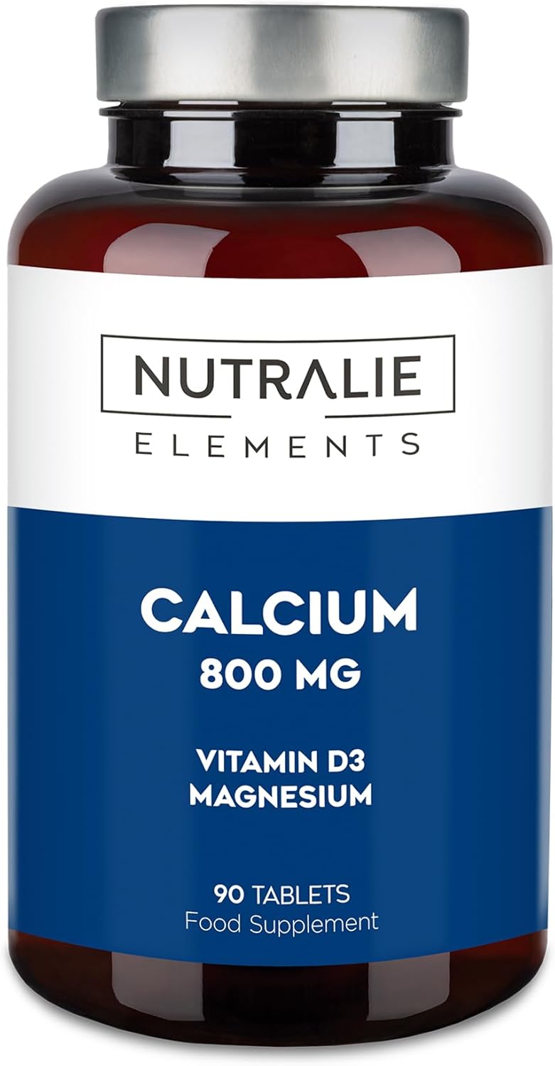 Calcium Magnesium Vitamin D – 800mg Calcium Carbonate – CalciumSupplement with Magnesium and Cholecalciferol – 90 Vegan Tablets Nutralie