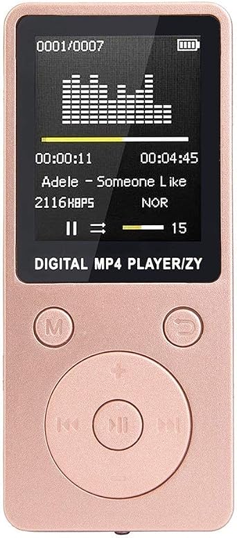 MP3 Player, Music Player, Small, Ultra Lightweight, Japanese Compatible, Digital Audio Player, Lossless Sound Quality, Recording, AMV Video Compatible, Electronic Documents, Built-In Stopwatch,