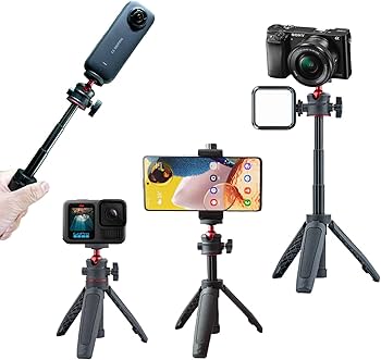 Amazon | JINGCHEN カメラ三脚 ミニ三脚 卓上三脚 自撮り棒 3段伸縮 1
