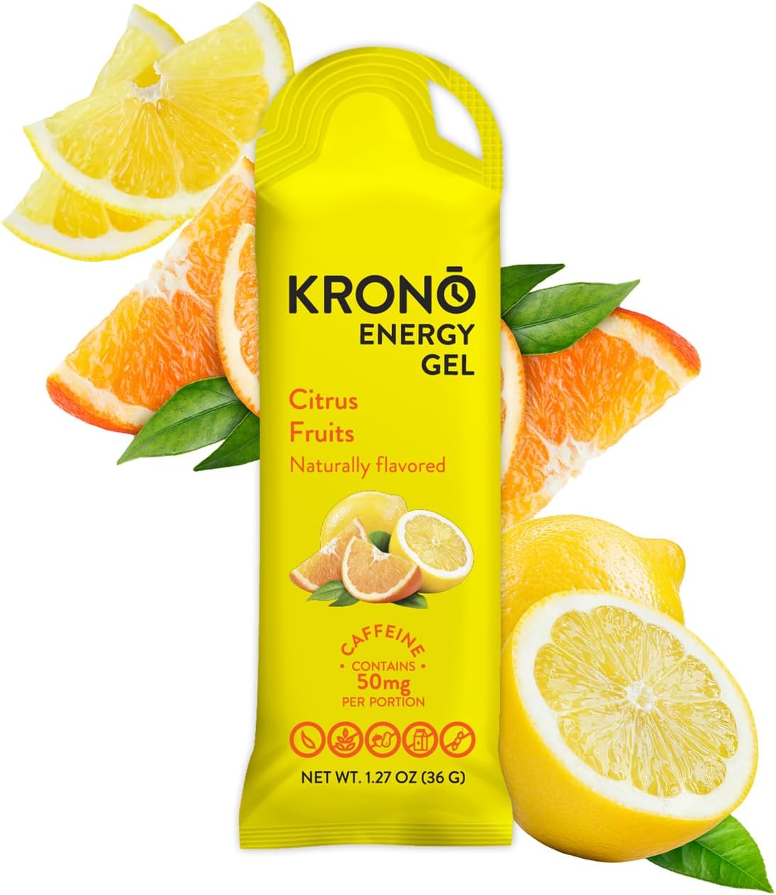 Krono Nutrition Energy Gel - Sports Nutrition - Made with Natural Ingredients - 24 Count (Citrus Fruits)