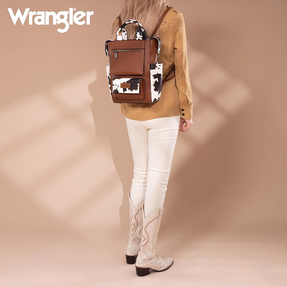 Amazon.com: Montana West Wrangler Cow Print Backpack Purse 