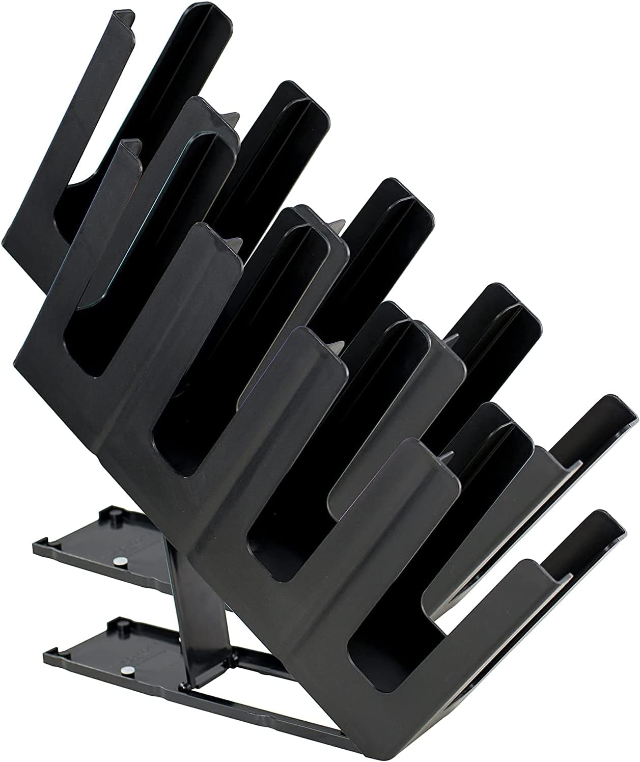 Hakka Commercial Coffee Cups and Lid Holder, 8-Section Mug Rack Stand Slanted Organizer 2Pack Countertop Cup Dispenser for Restaurant Counter, Drinks Station-Black