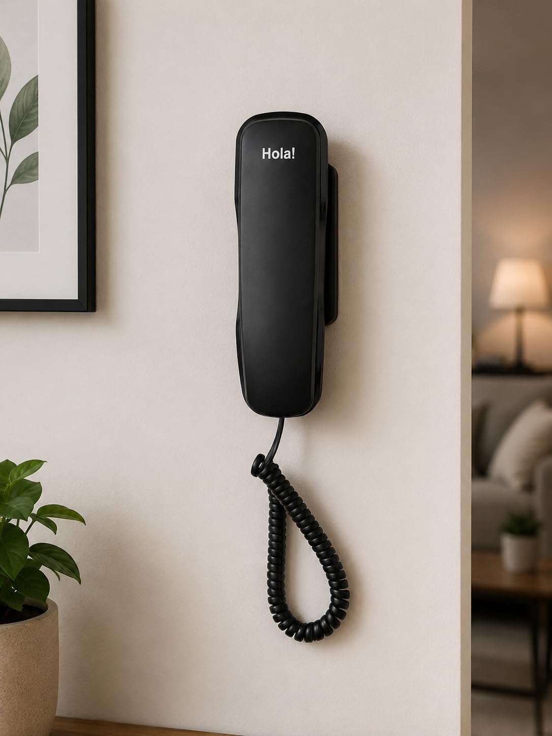 Hola! TF 510 Corded Landline Phone, Wall/Desk Mountable, Clear Call Quality, Compact Design, Redial/Mute/Hold Function (Made in India) (White) 1