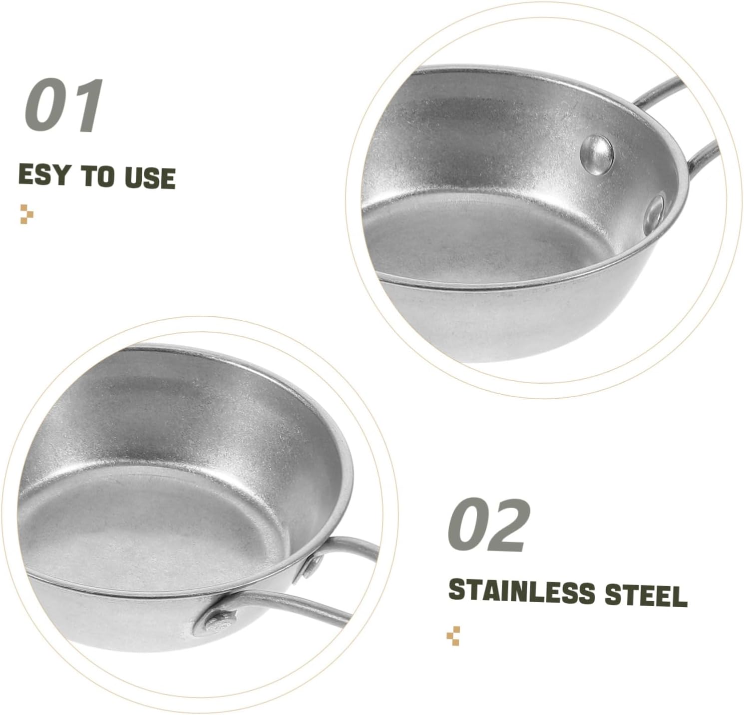 Milisten Korean Style Stainless Steel Camping Bowl Outdoor Picnic Dish Sturdy and Lightweight Cooking Utensil for Hiking and Camping