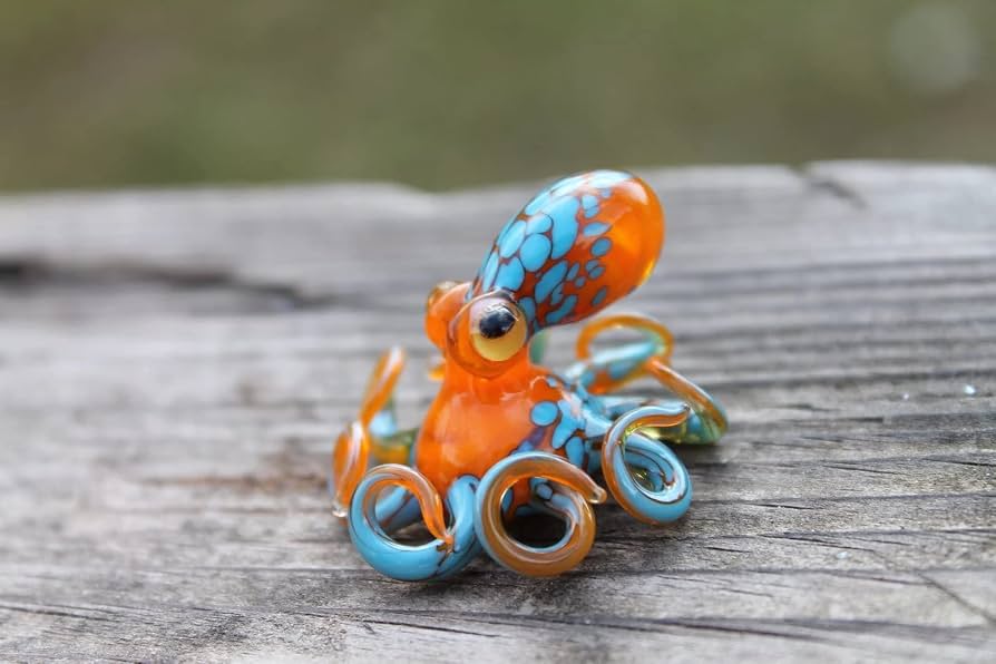 Amazon.com: Orange Azure Underwater Glass Octopus Collectible