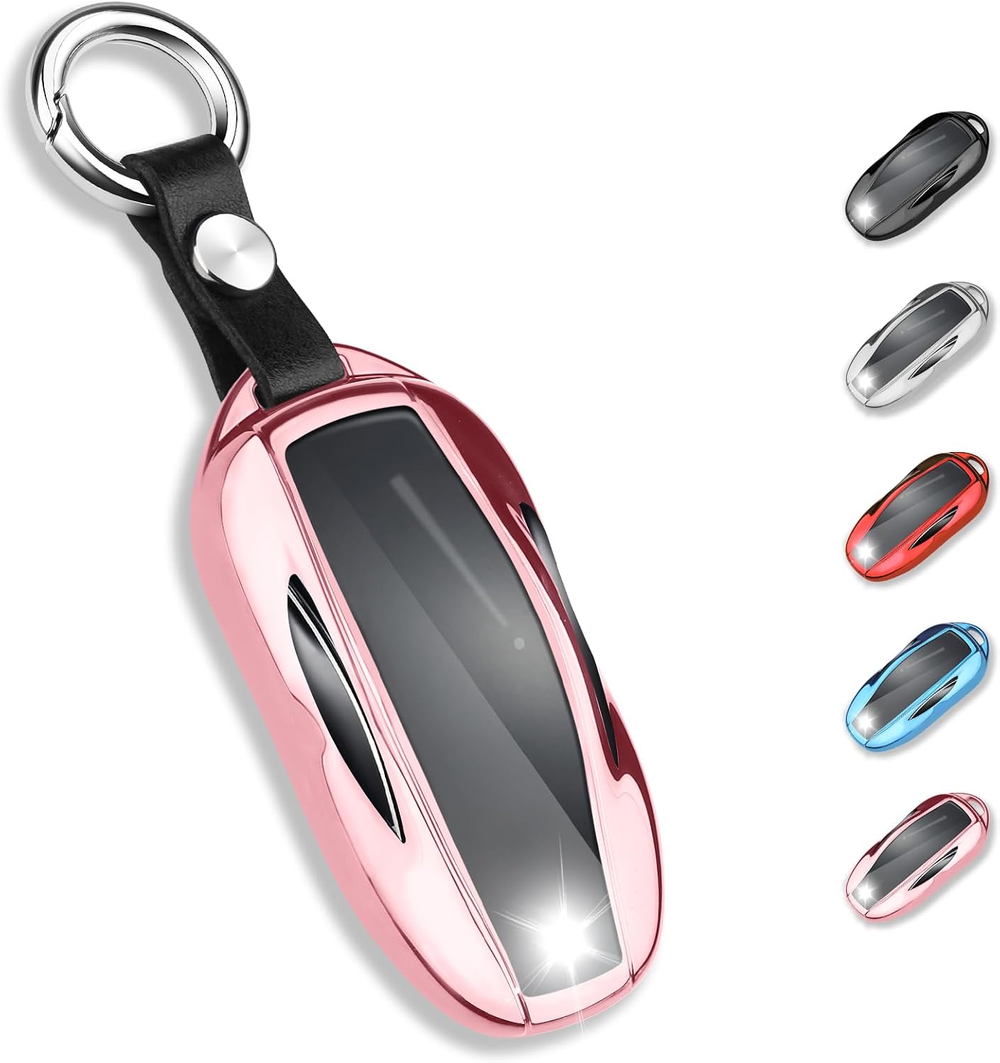 QBUC for Tesla Key Fob Cover with Keychain