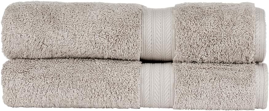 Christy Renaissance 2 Bath Sheets Set | Eggshell | 100% Egyptian Cotton | Luxuriously Soft and Super Absorbent | 675 GSM | Extra Large Bath Towels