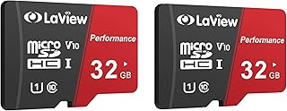 LaView 32GB Micro SD Card 2 Pack, Micro SDXC UHS-I Memory Card – 100MB/s,633X,U1,C10, Full HD Video V10, A1, FAT32, High Speed Flash TF Card P500 for Computer with Adapter/Phone/Tablet/PC