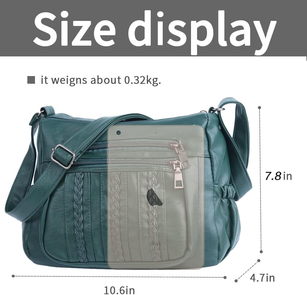 ELDA Purses for Women Pocketbooks Soft PU Leather Ladies Crossbody Purse Multi Pocket Shoulder Bag - Image 4