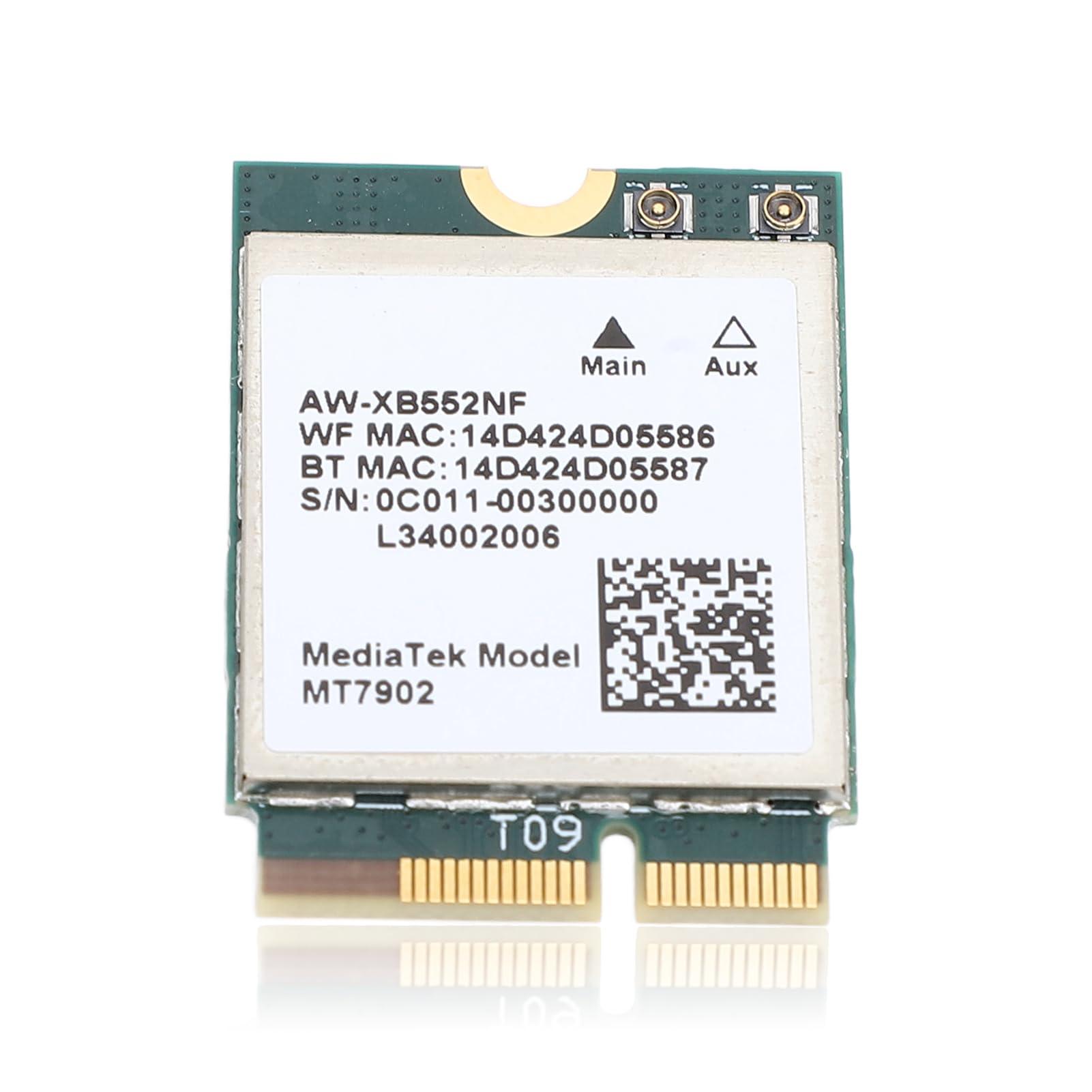 Tarjeta de Red Inalámbrica MT7902 WiFi 6E, M.2 2400Mbps 2,4GHz 5GHz 6GHz Tarjeta de Red WiFi de Triple Banda con Adaptador de Red Bluetooth 5.2 para 10 11 para Linux