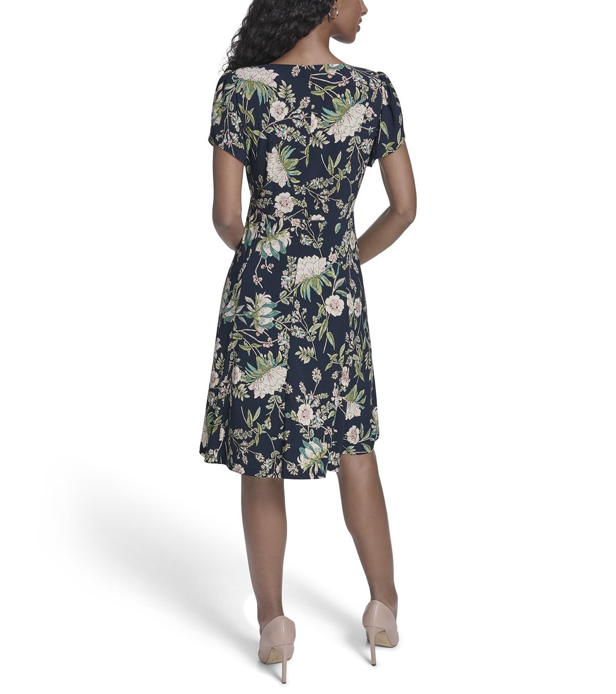 Tommy Hilfiger Womens Short Sleeve Crew Neck Jersey Ruffle Hem Mini Dress - Image 3