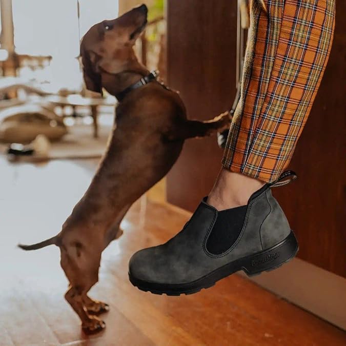 Blundstone 2035 Rustic Black Low-Cut Leather Boots Retro Vintage Slip On