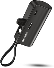 NITRAMAX Mini Power Bank, 5000mAh, 65W PD Super Fast Charging, Black, with Wrist Strap, for Travel and Everyday Use