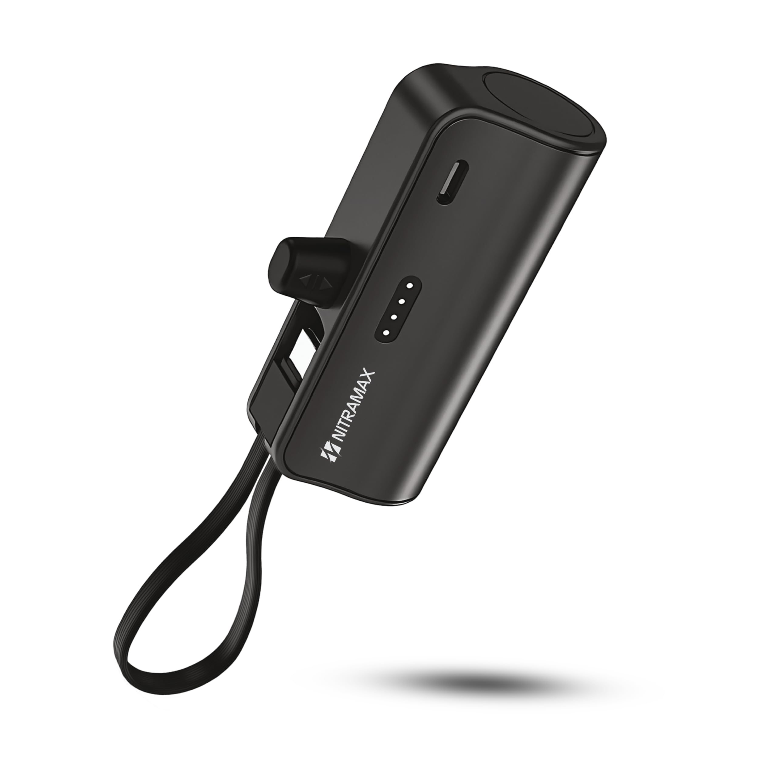 Power Bank, 5000mAh, Black, with Built-in Type-C Cable, USB-C Input Port and LED Battery Indicator-image-35