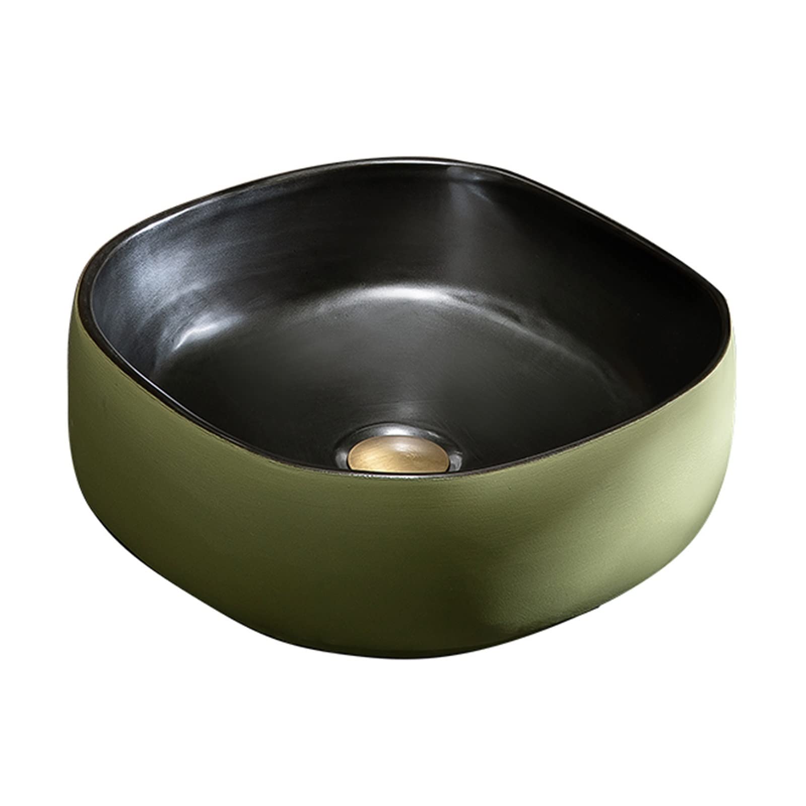 Aertsdfgt A Sink Bowl Porcelain Bathroom Vessel Sinks Double Color Wash Basin Single Bowl Ceramic Sink For Home Balcony