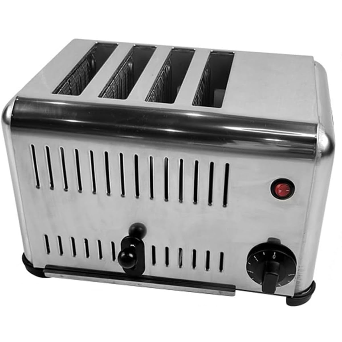 Tostapane Commerciale, tostapane in Acciaio Inossidabile da 2240 W, Vassoio raccogli briciole Rimovibile, Perfetto per Vari Tipi di Pane, per casa, Negozio, Hotel, Uso per Feste,4Slice