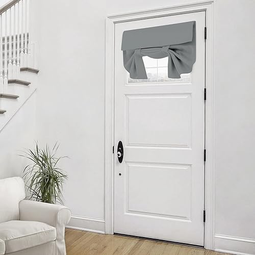 Mecodeco Cortinas de puerta 100% opacas, cortinas de puerta francesa para privacidad, paneles de puerta Tricia fáciles de instalar, cortina de luz