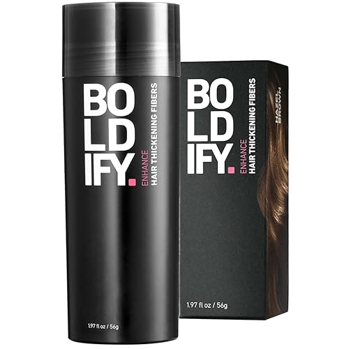BOLDIFY - Fibras de pelo para el cabello fino (castaño), indetectables, botella de 2 onzas oculta completamente la pérdida de cabello en 15