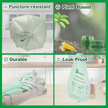 SUPERBIO Lot De 120 Sacs à Compostables Robustes Et Extra épais De 1,57 Mm ( 120 Pièces) - Sacs Robustes Pour Pelouse Et Feuilles - Certifié Par BPI Et OK Compost