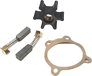Utility Pump Replacement Impeller, Carbon Brush Set and Gasket for Maresh Products Water Transfer pump MP Mini (Impeller Carbon Brush Kit)