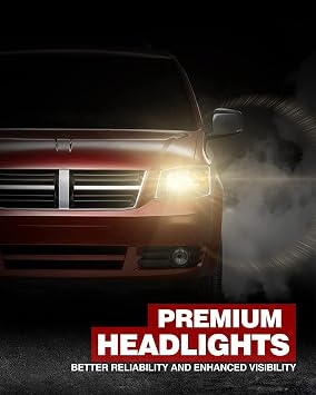Headlight Assembly for 2008-2010 Dodge Grand Caravan Headlight Cover Replacement Black Housing Amber Reflector Headlights Pair