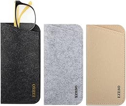 Men's Cases Set of 3 Felt Glasses Sunglasses Bag Carrying Bag Soft Glasses Pouch Glasses Pocket Sunglasses Bag