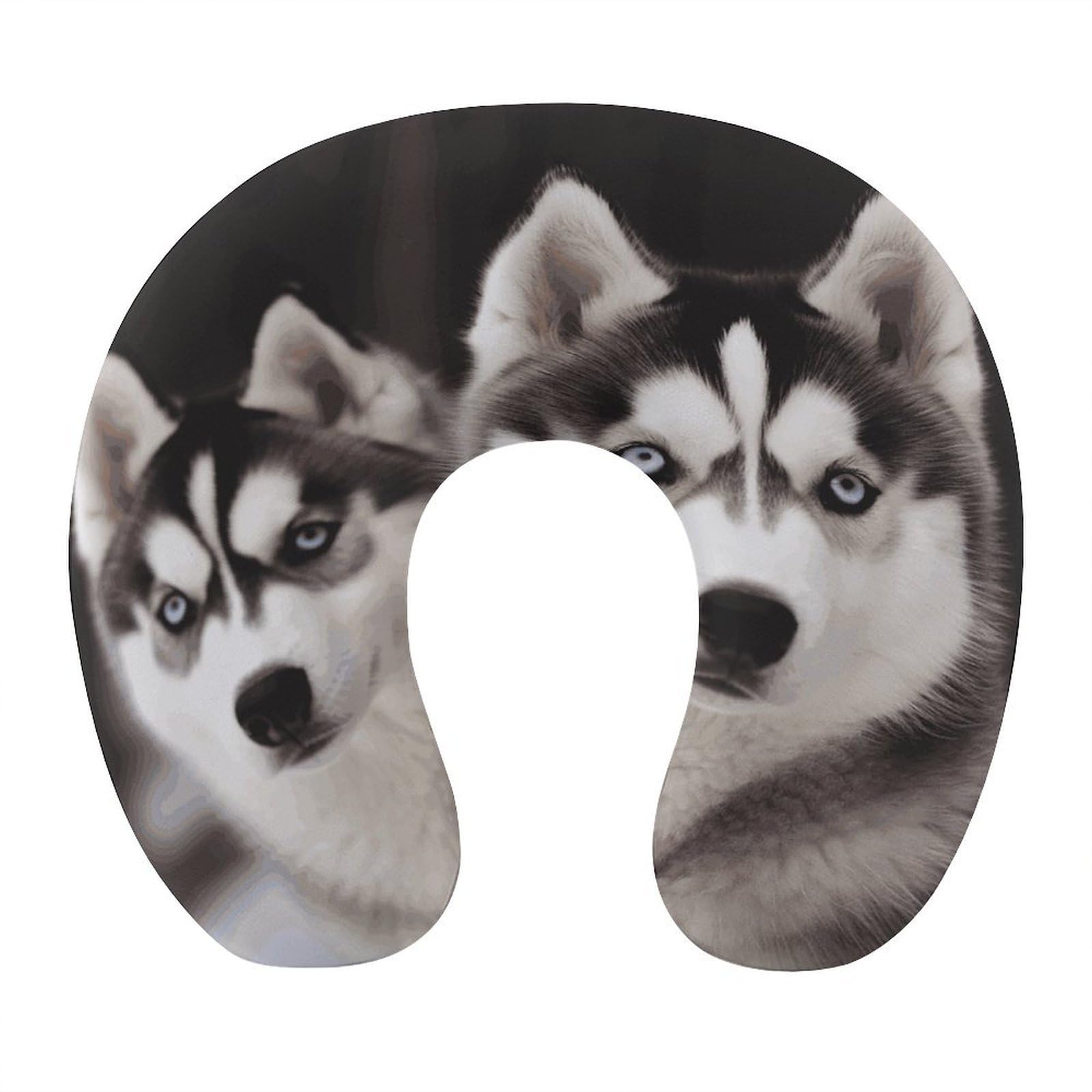 Btcowzrv Style Husky Dog U Shaped Neck Pillow Travel Pillows
