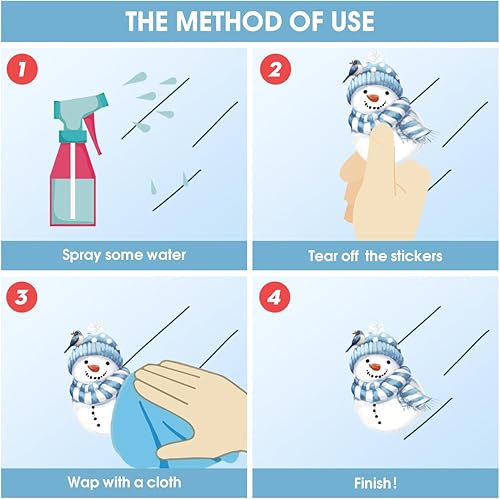 Miniatura 18 de Horaldaily 221 calcomanías de Navidad para ventana, bolas de Navidad, ramas de nieve para el hogar, suministros de fiesta, tienda, ventana