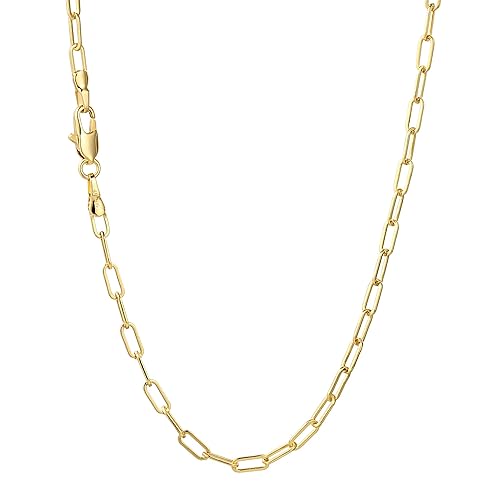 14K Gold Chain Necklaces 2.5mm Paperclip Chains for Women Trendy