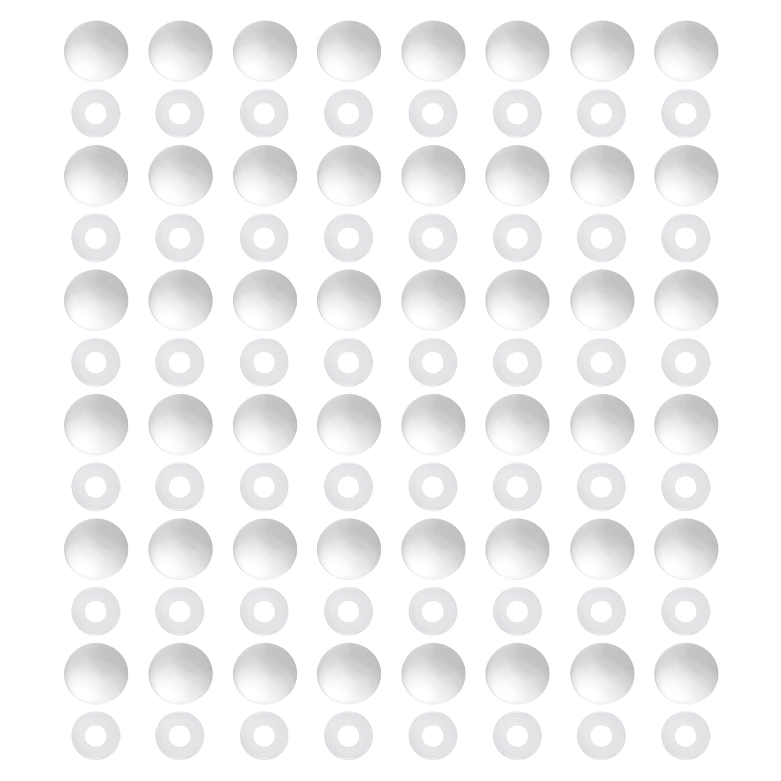 sourcing map 50Pcs Plastic Decorative Caps, 12mm Mirror Nails Decorative Cover with 8mm Hole Washer Snap-in Caps Screw Covers for Furniture Cabinet Mirror, Glossy