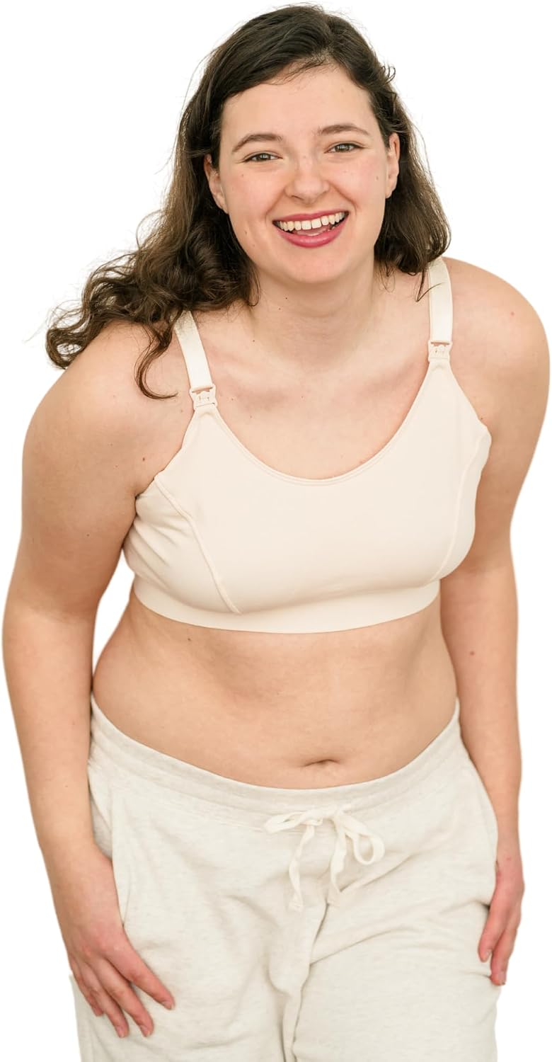 Nursing & Sleep Maternity Bra, Full Front Drop Down Cups, Cotton, Adjustable