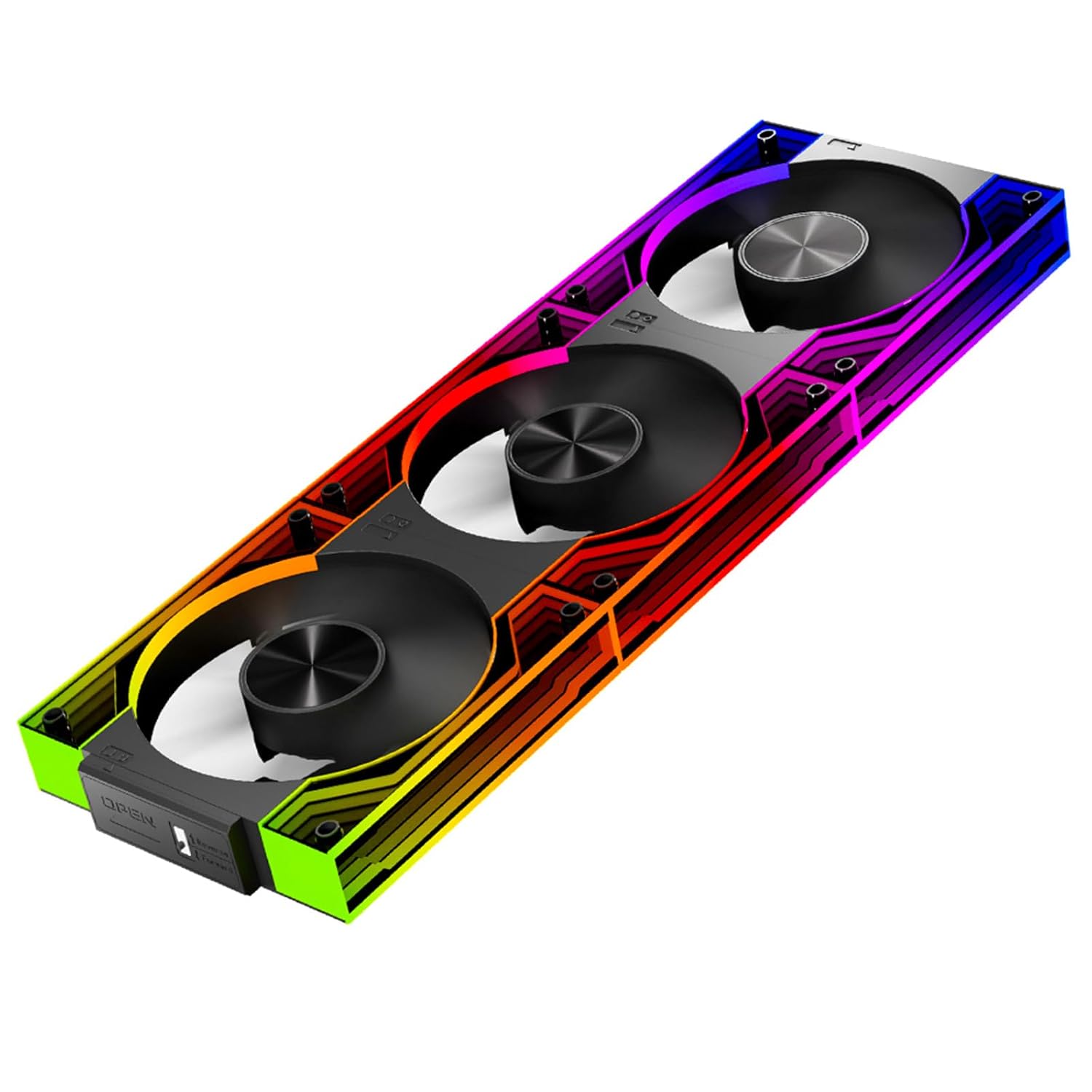 JM V3 120mm PC Case Fan Infinity Mirror Module Daisy-Chain 120mm RGB PWM Fan Triple Pack Suitable for Computer Case & 360mm AIO Cooler(Black-3Pack)