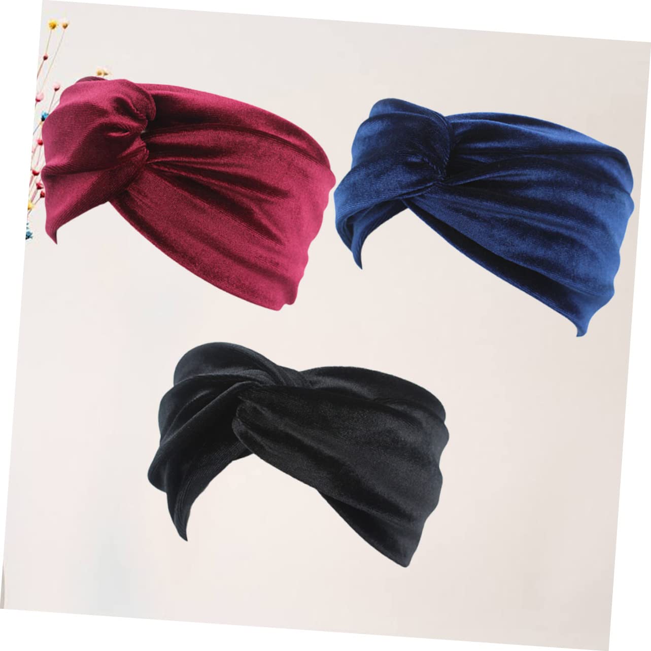 FRCOLOR 9piezas Diademas Elásticas Para Mujer Ajustables Negro Azul y Vino Para Deportes y Uso Diario