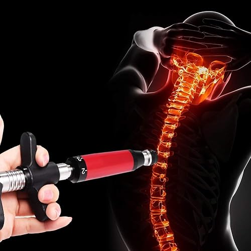 Miniatura 4 de YUYTE Masajeador manual de 6 niveles, herramienta de ajuste quiropráctico de columna vertebral manual portátil, pistola de corrección de columna