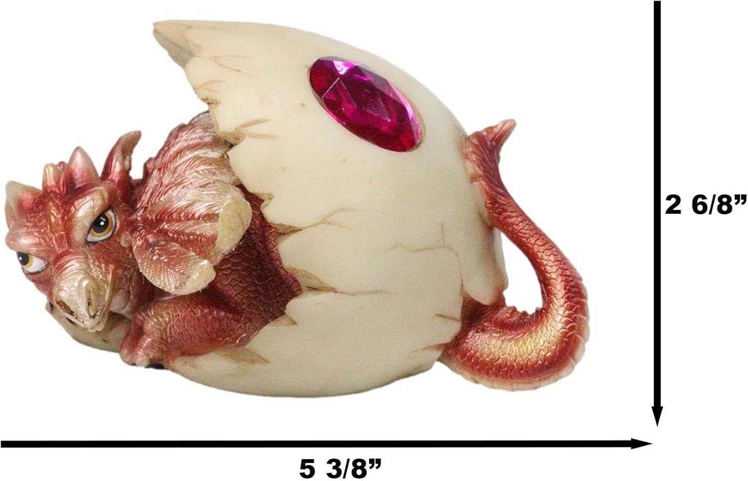 Ebros July Birthstone Dragon Egg Statue Ruby Pink Gem Birthday Dragon Hatchling Figurine Fantasy Collector