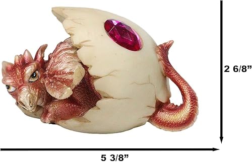 Miniatura 6 de Ebros Piedra natal de julio Estatua de huevo de dragón rosa rubí gema cumpleaños dragón cría figura coleccionista de fantasía