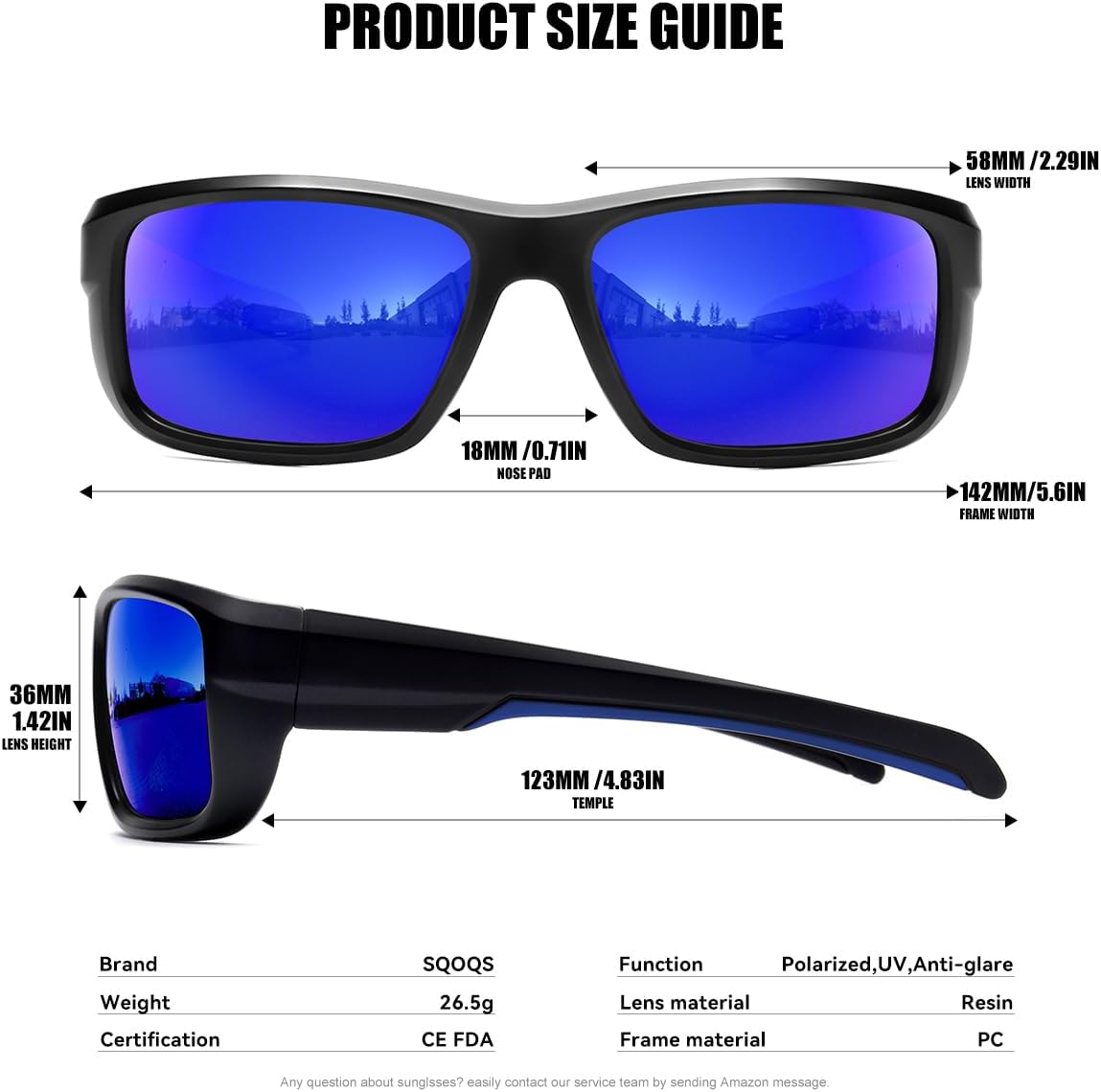 3Pack Polarized Sports Sunglasses for Men, Wrap Around Frame UV400 Goggles Sun Glasses for Cycling Fishing Driving - Image 6