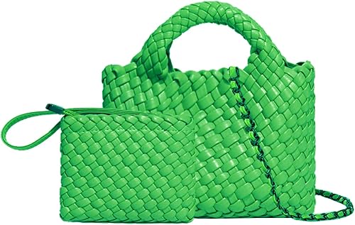 Bolsa tejida para mujer con monedero, cadena plegable pequeña, bolso de hombro de moda, bolso Hobo