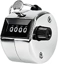 Metal Handheld Tally Counter, Clicker Counter with 4 Digit Display, Hand Mechanical Counter for Counting, Golf, Baseball, Knitting, Coaching, Fishing and Laps