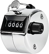 Metal Handheld Tally Counter, Clicker Counter with 4 Digit Display, Hand Mechanical Counter for Counting, Golf, Baseball, Knitting, Coaching, Fishing and Laps