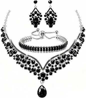 Womens Wedding Jewelry Crystal Collection Necklace Bracelet Pendant Earring Set