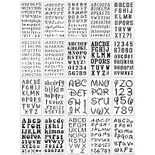 20 Pieces Letter Stencils Reusable Letter Stencils for Painting on Wood, Plastic Alphabet Numbers Stencils, Letter Stencil Template for Notebook, Journal, Scrapbook Decorations 20 Letter