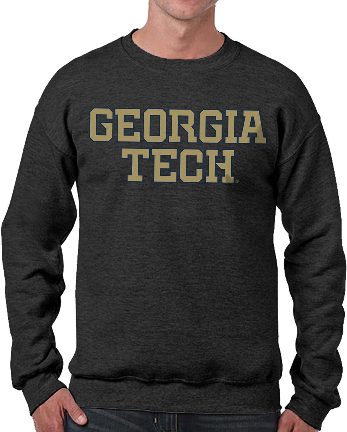 Adult Charcoal Crewneck Fleece Sweatshirt Officially Licensed University & College Apparel for Men & Women