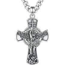 INFUSEU 925 Sterling Silver Faith-Inspired Catholic Saint Necklaces Christian Religious Protection Gifts