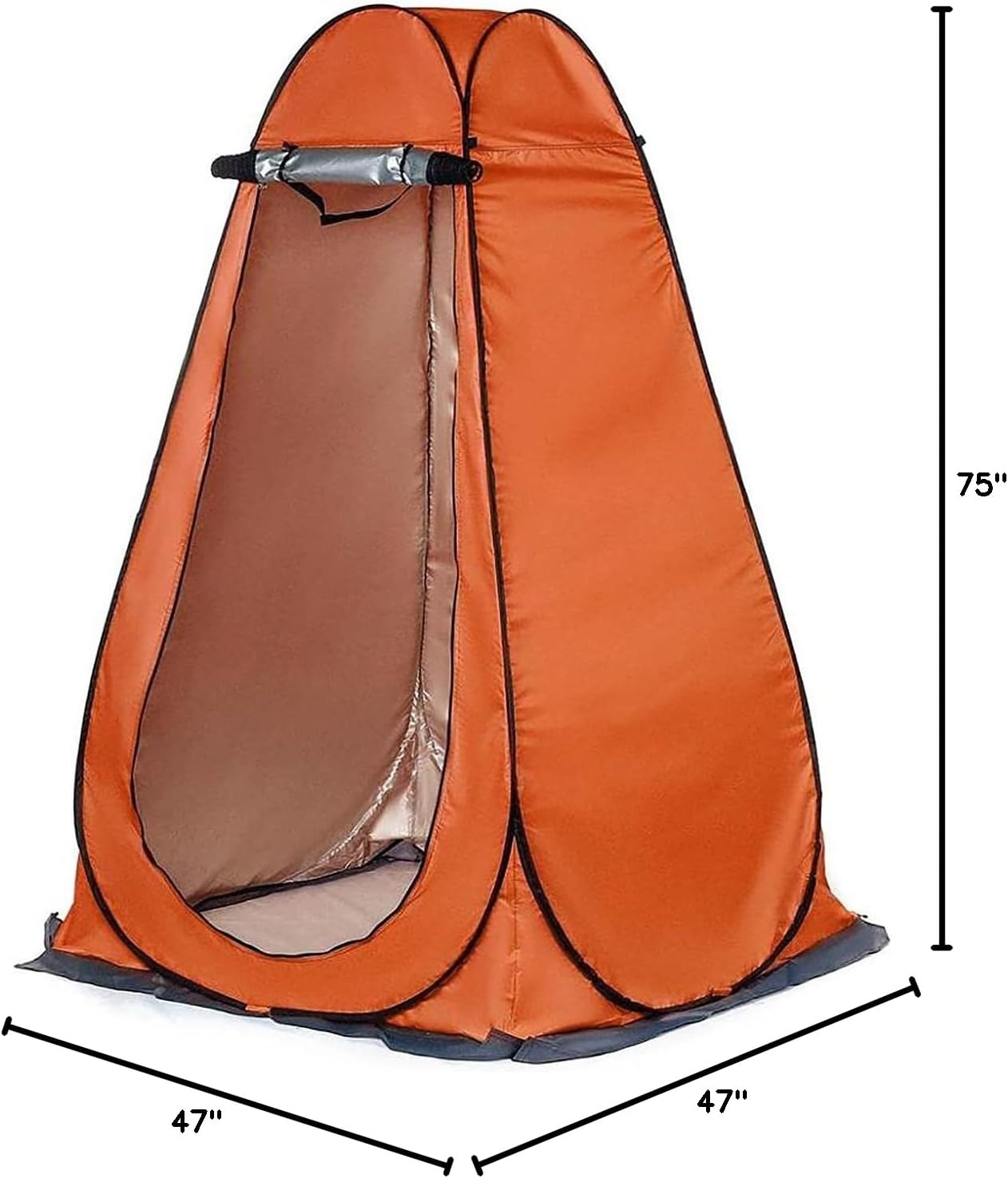 Portable Pop Up Privacy Shower Tent - Spacious Changing Room - Portable Outdoor Camping Bathroom Toilet Changing Dressing Room Sun Sunshade Canopy Outdoor Rain Shelter Hiking, Beach, Toilet (Orange)