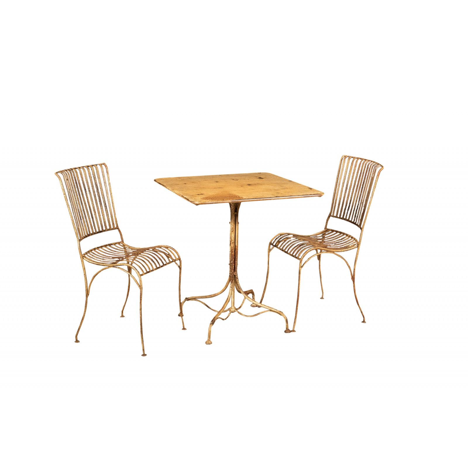 Biscottini - Tavolo da balcone e Giardino 70x70x76 cm - Tavolo da Esterno in Ferro Battuto - Tavolo da Giardino quadrato - Tavolino da balcone anticato