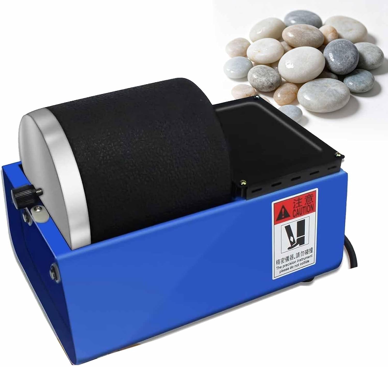 Electric Rock Tumbler Machine, Jewelry Gemstones Polisher with Leakproof Rubber Barrel, Uniform Vibration and Low Noise, Easy to Use, for Crystals, Glass, Stone, Metal, Parts Polishing