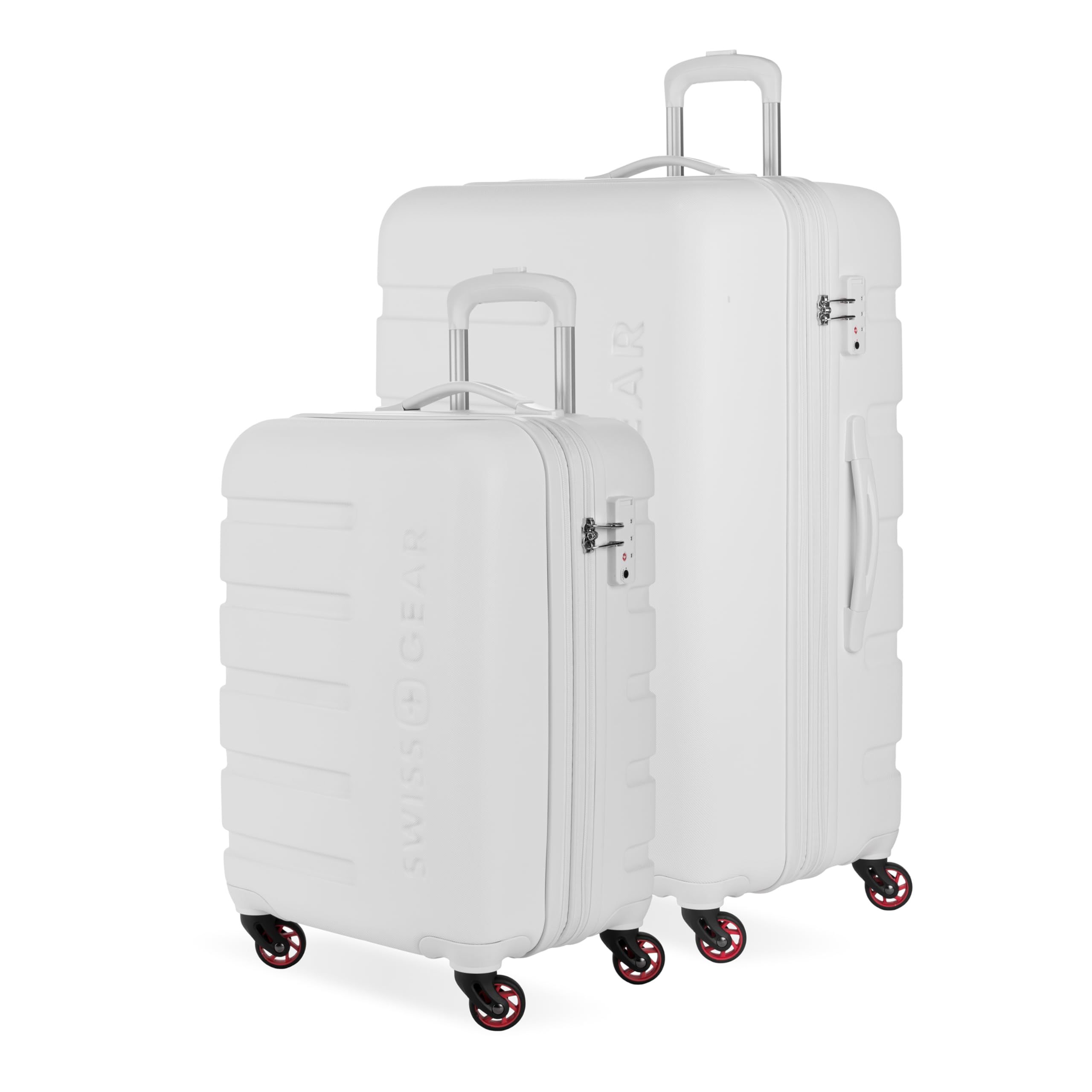 SwissGear 7366 Signature Hardside Expandable Luggage with Spinner Wheels, TSA Lock, Cup-Holder, White, 2-Piece Set (19/27)